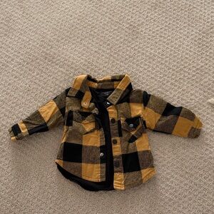 Little Bipsy Black and Yellow Plaid Shirt